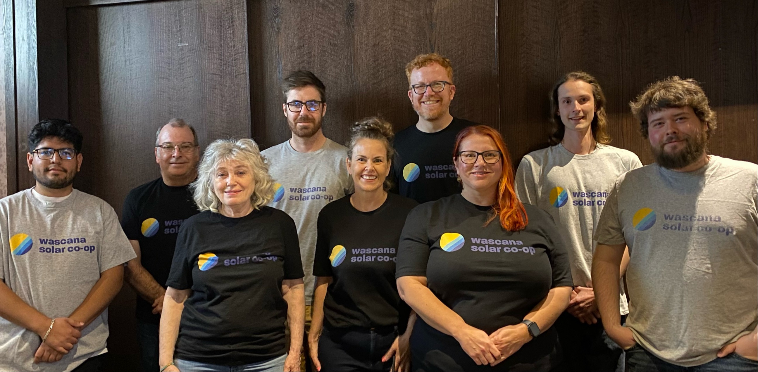 2024 AGM. Left to right: Diego Osorio, Dennis Snyder, Susan Birley, Will Ingenthron, Leanne Johner-Gooding, Dave Mitchell, Denise Gabriel, Jacob Meyer, and Jordan Chychrun (not featured: Ingrid Alesich)