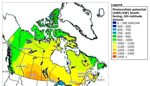 Solar Energy Potential in Canada